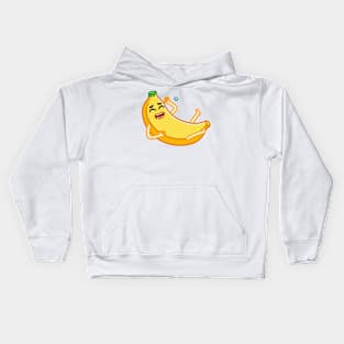 Banana is laughing and falling down Kids Hoodie